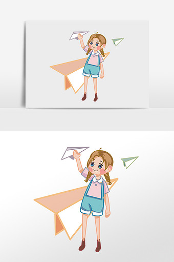 五颜六色纸飞机