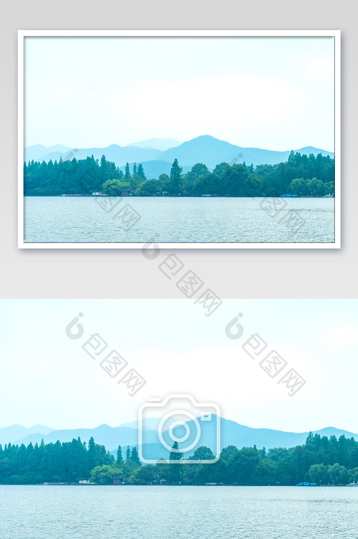 西湖景色湖面水波山水海报背景摄影图