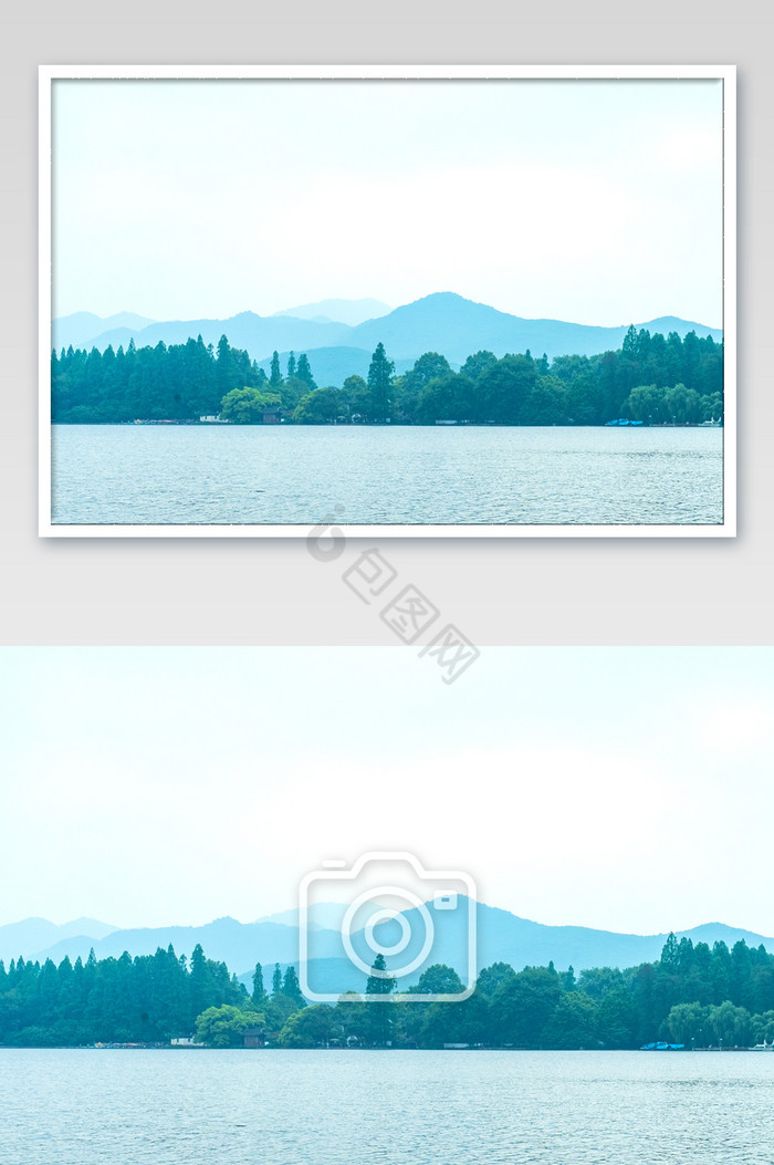 西湖景色湖面水波山水海报