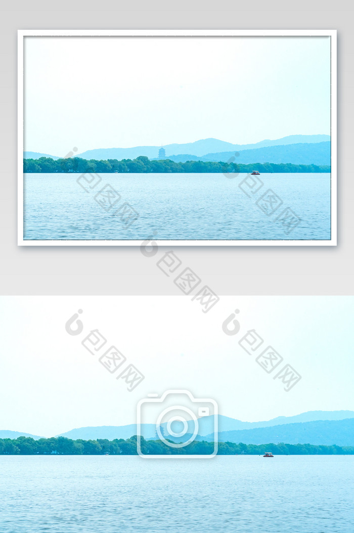 西湖景色湖面水波山水海报背景高清摄影图图片图片