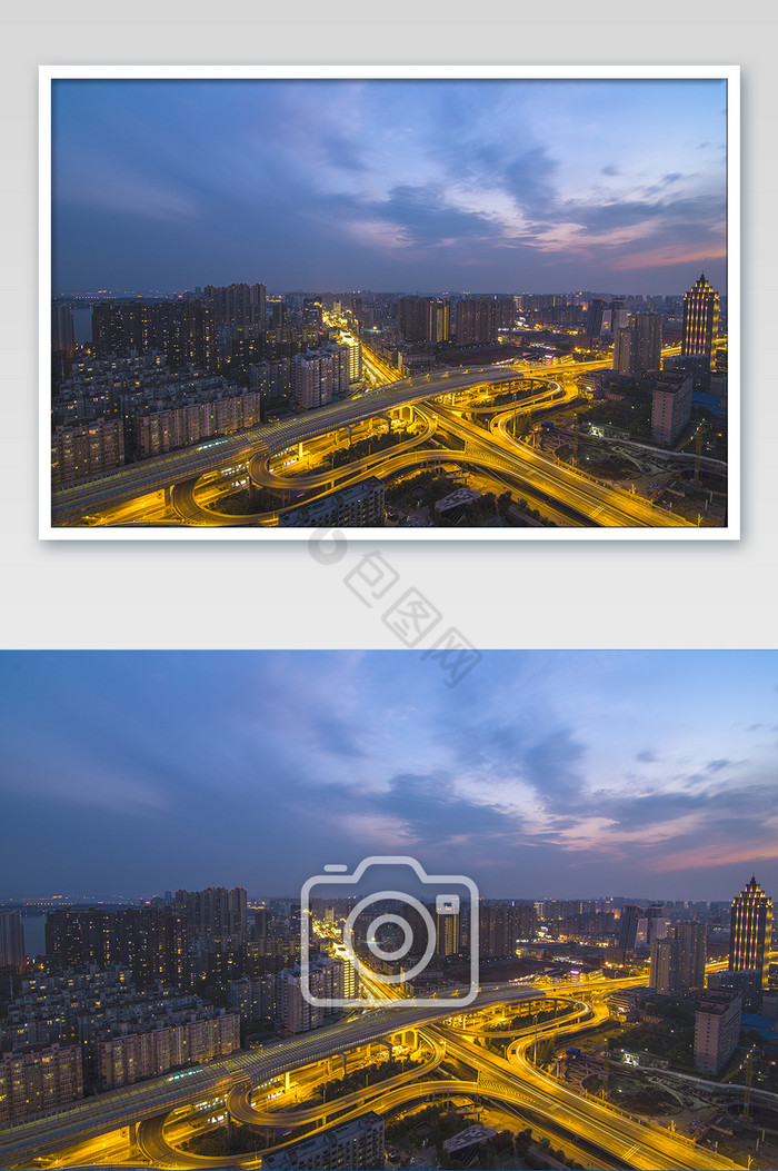 武汉雄楚大道BRT城市午夜黑金建筑摄影图图片