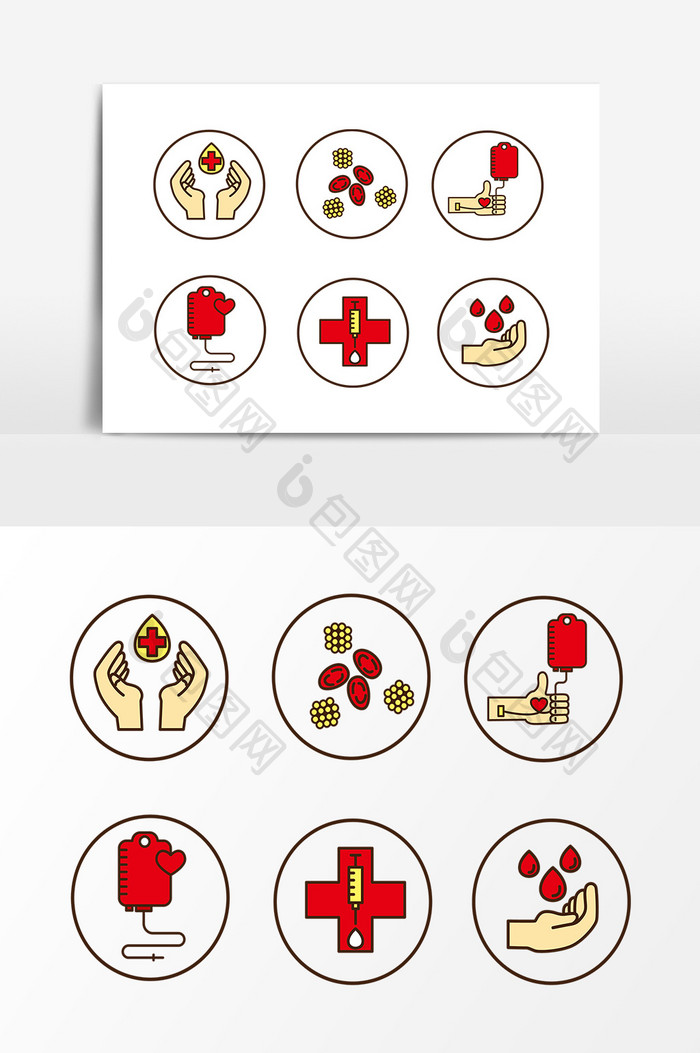 圆形献血医疗主题设计素材