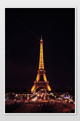 欧洲法国巴黎埃菲尔铁塔夜景巴黎夜景