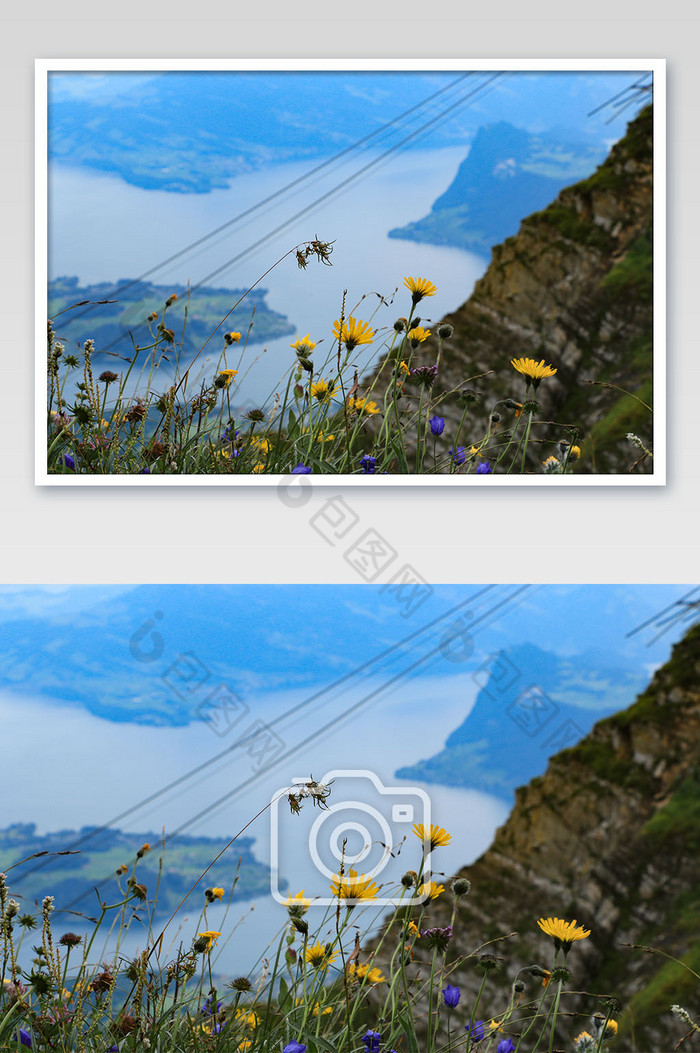 欧洲瑞士阿尔卑斯山湖泊北欧风光摄影图图片图片