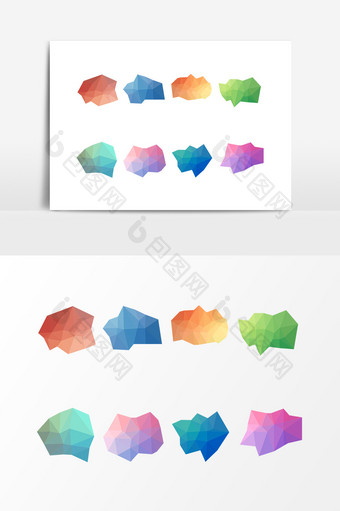 彩色几何多边形素材图片