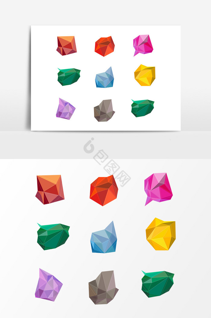 彩色几何钻石图片