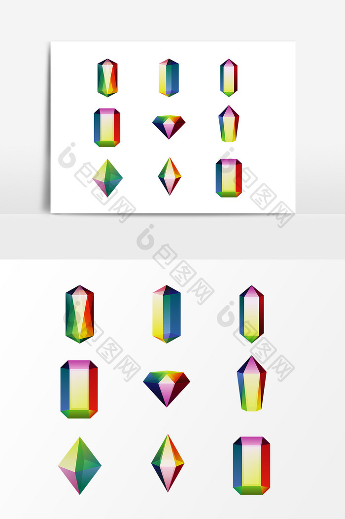 彩色钻石设计元素