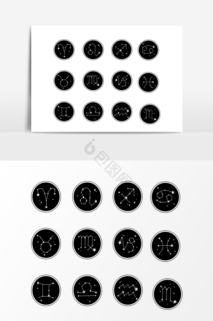 十二星座logo图片-十二星座logo素材免费下载-包图网