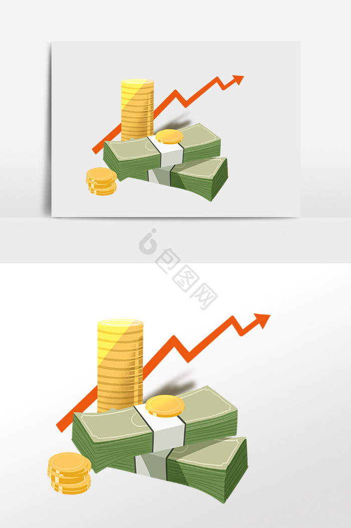 金融经济上升插画图片