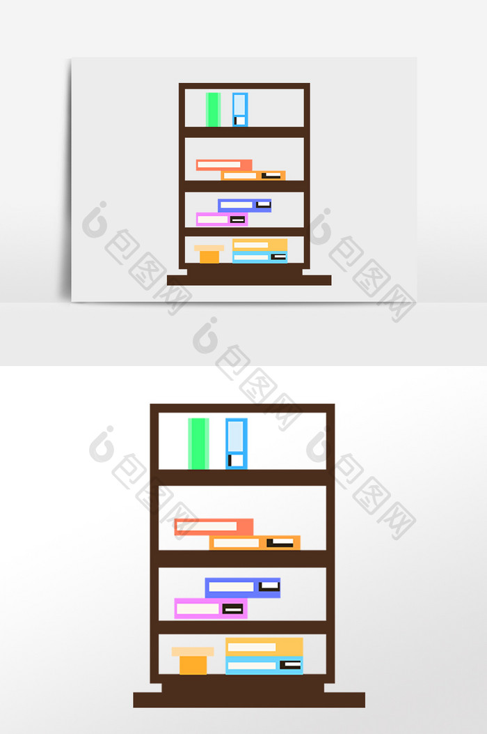 手绘商务办公用品文件架子插画