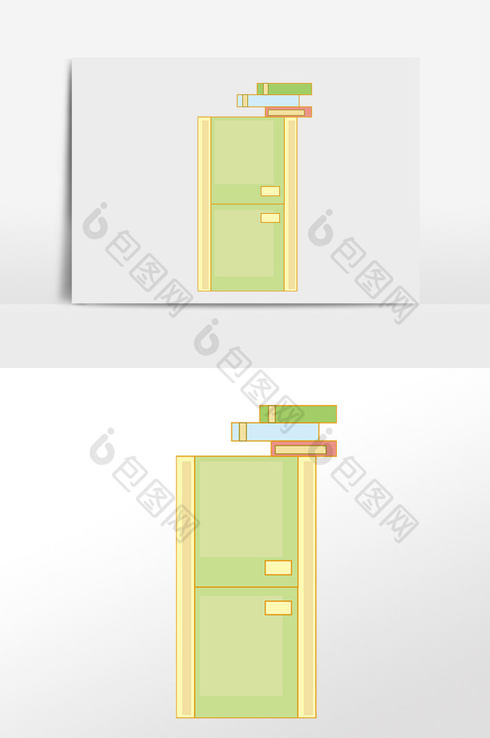 手绘商务办公文件架子书架插画