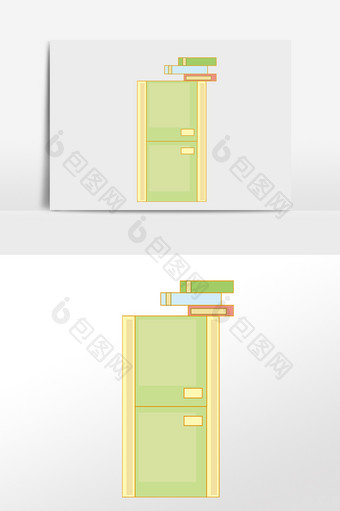 手绘商务办公文件架子书架插画图片