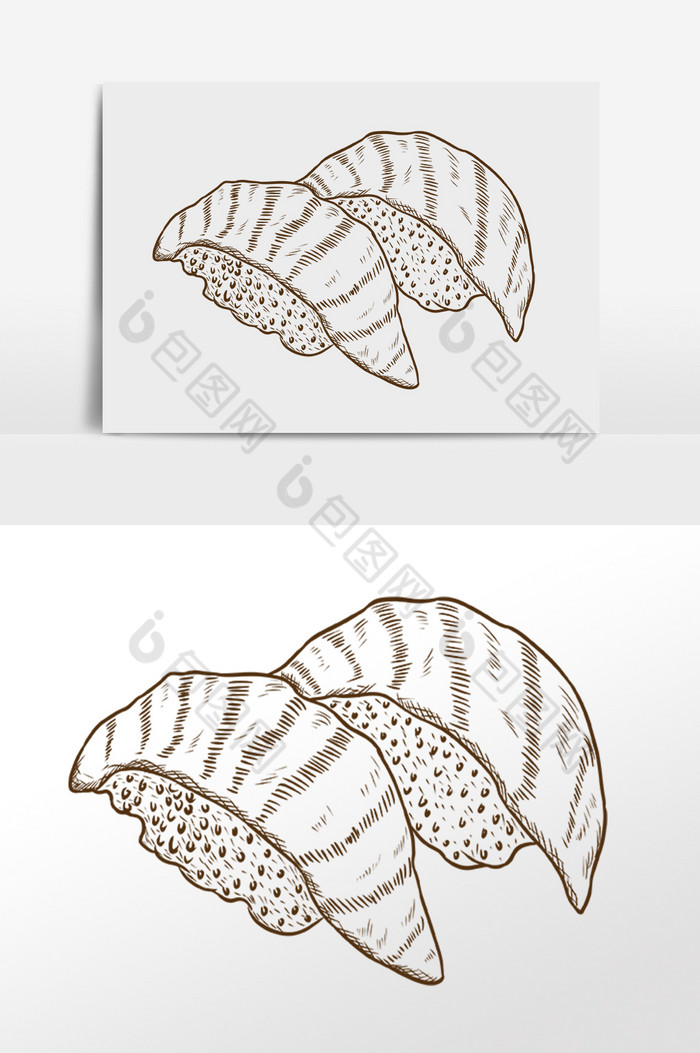 线描线条食物寿司插画图片
