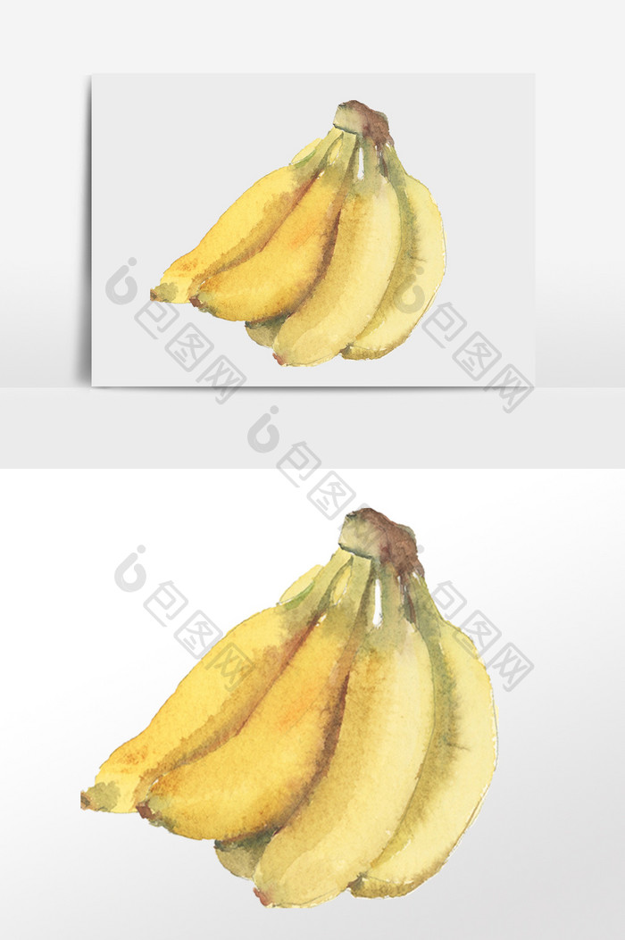 手绘夏季新鲜美味水果香蕉插画