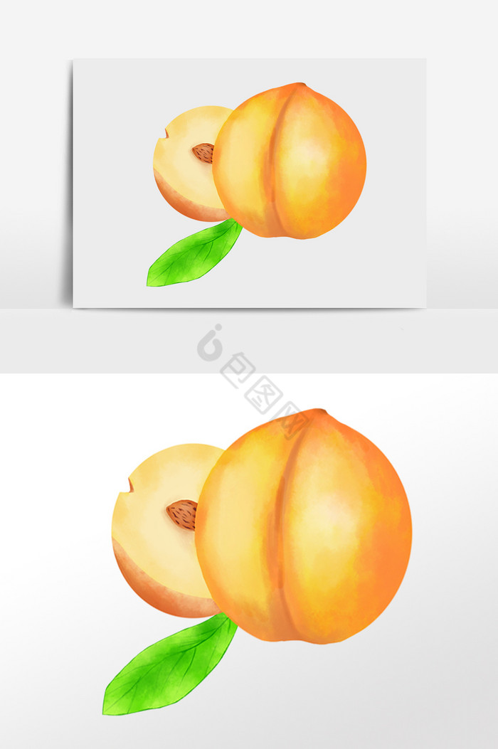 夏季美味新鲜水果桃子插画图片