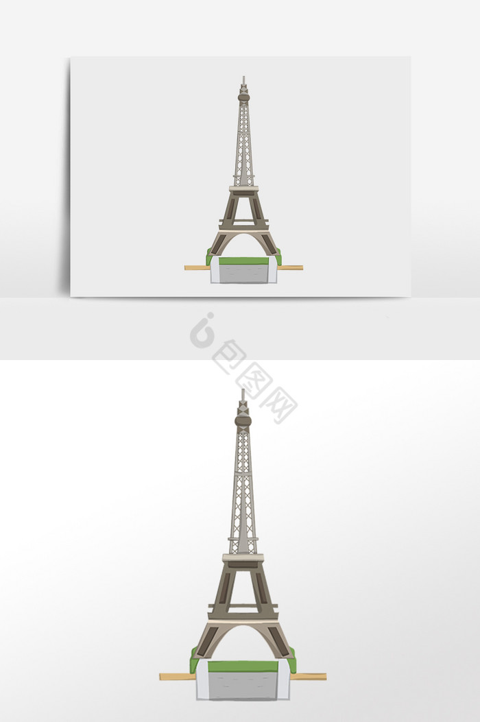 旅游城市地标建筑巴黎铁塔插画图片