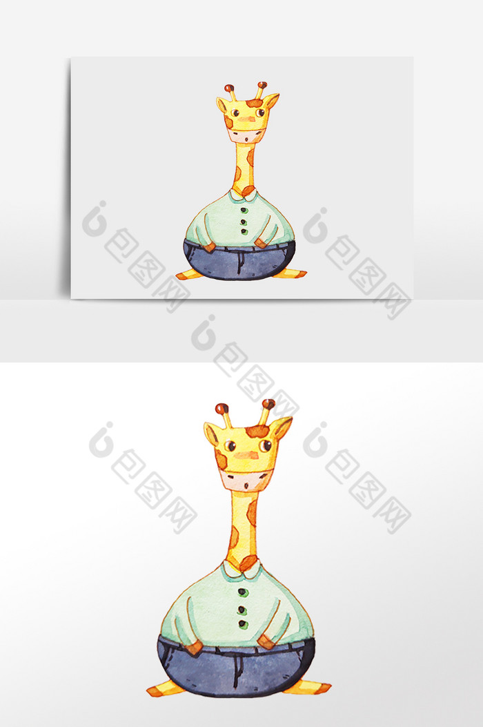 小动物长颈鹿插画图片图片