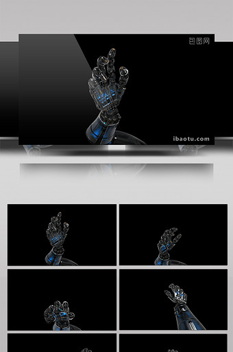 5款机械手势动画带通道特效元素素材视频图片