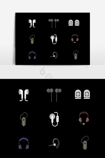 音乐耳机耳麦设计素材图片