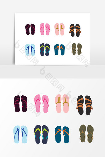 彩色女性凉鞋设计素材图片