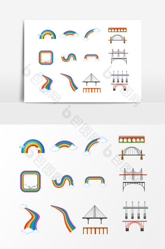彩虹大桥设计素材图片