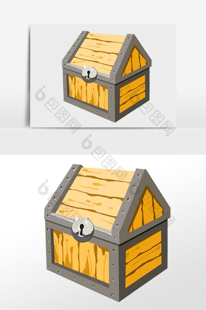 木箱子百宝箱珠宝首饰插画图片图片