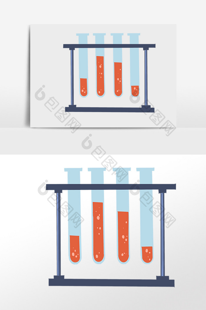 手绘医疗化学工具实验试管插画