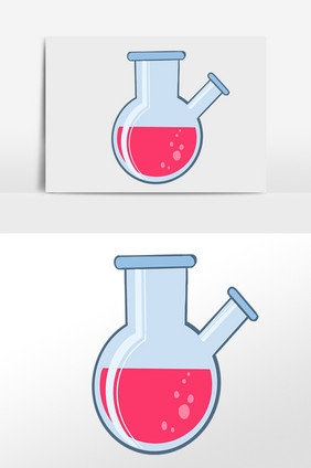手绘医疗化学工具实验烧杯插画