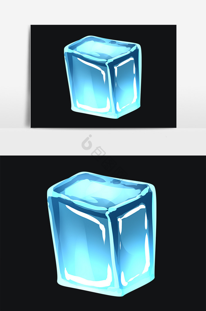 夏季冰凉一夏冰块插画