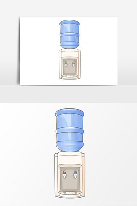 饮水机手绘卡通元素