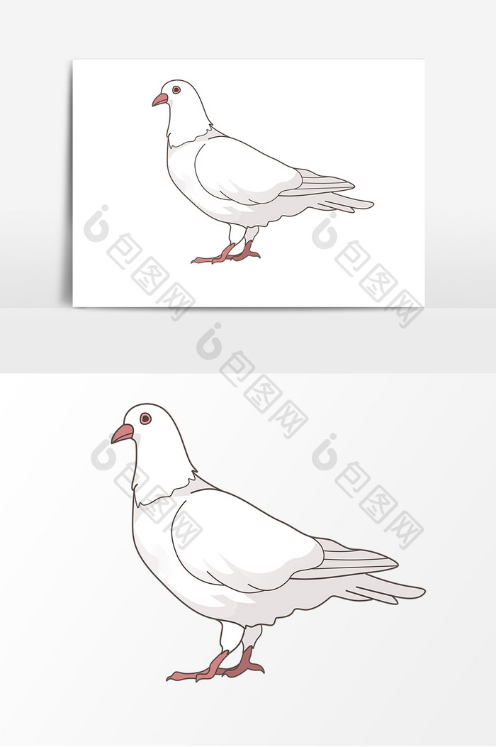 鸟类鸽子手绘卡通元素
