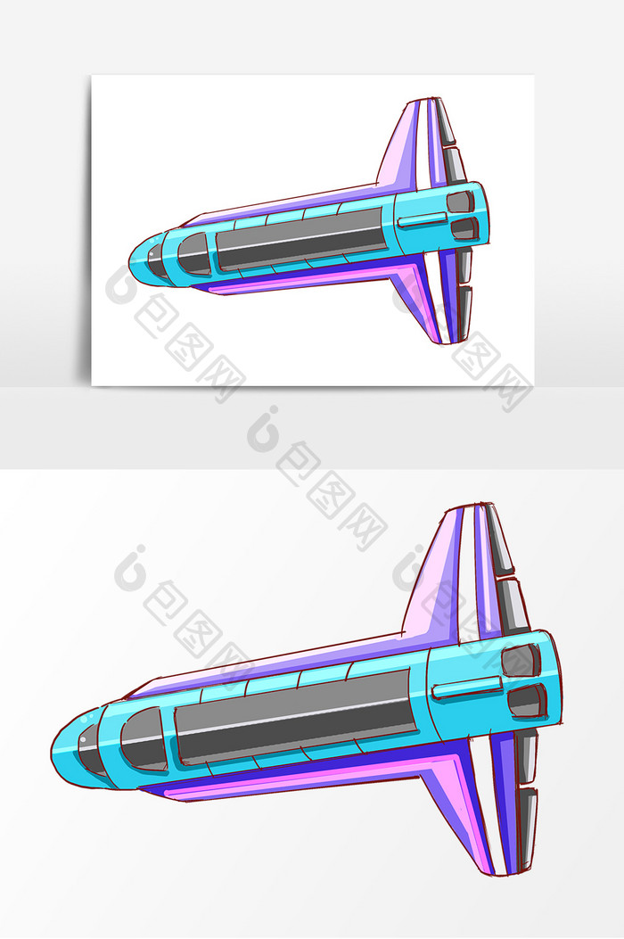 航天飞机手绘卡通元素