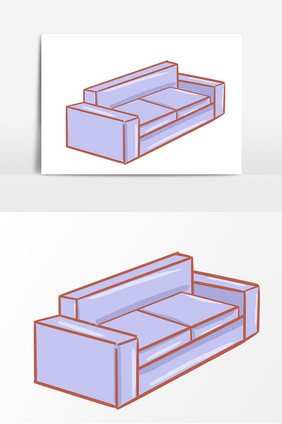 沙发手绘卡通形象元素