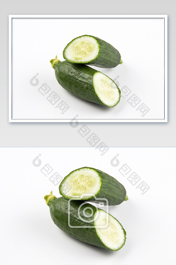 绿色小黄瓜切面高清摄影图片图片