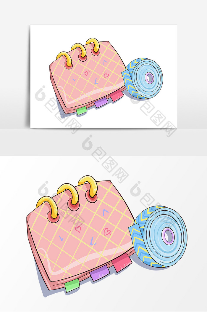 便签纸胶带手绘装饰元素