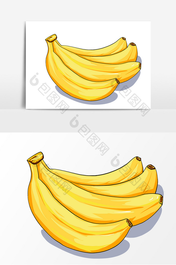 水果香蕉手绘卡通元素