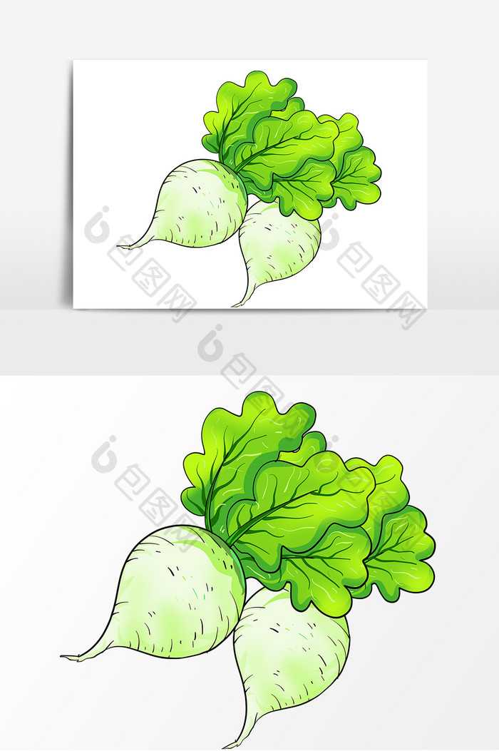 蔬菜萝卜手绘卡通元素