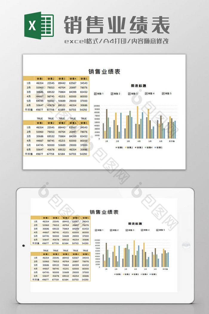 销售业绩表Excel模板