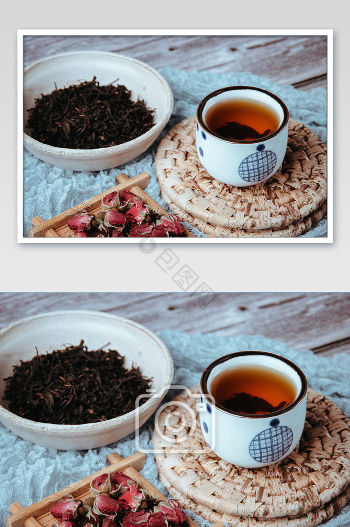 中式茶道大红袍红茶静物摄影图图片