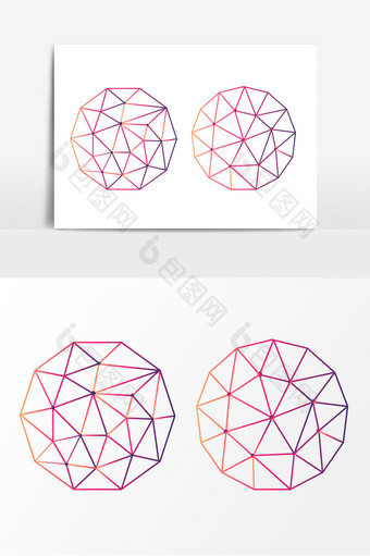 粉色科技球矢量元素图片