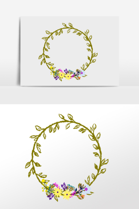 枝藤花藤边框插画