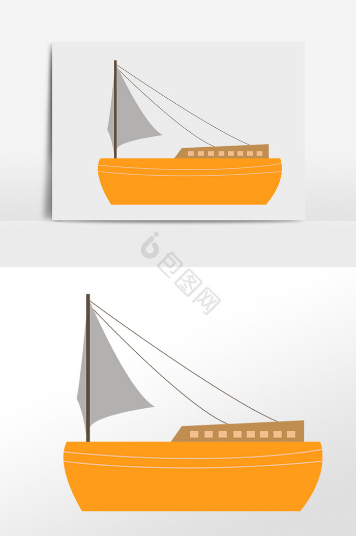 航海交通工具帆船插画图片
