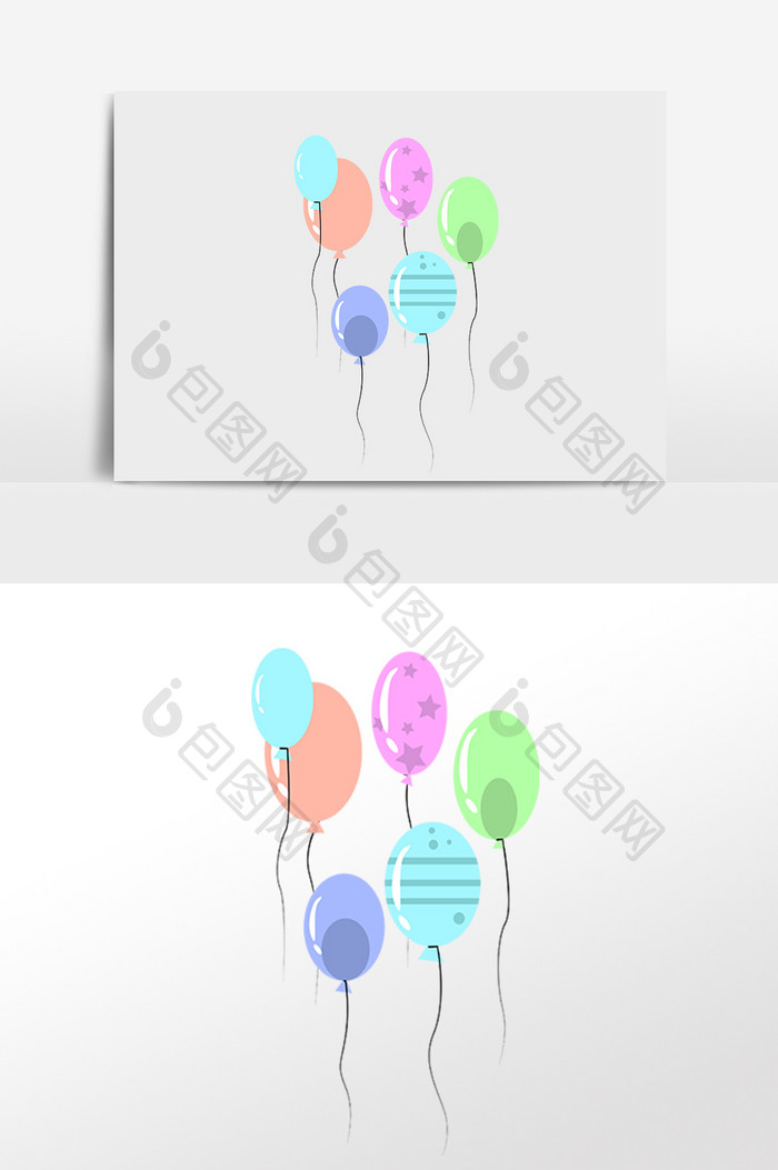 手绘庆祝生日派对氢气球插画