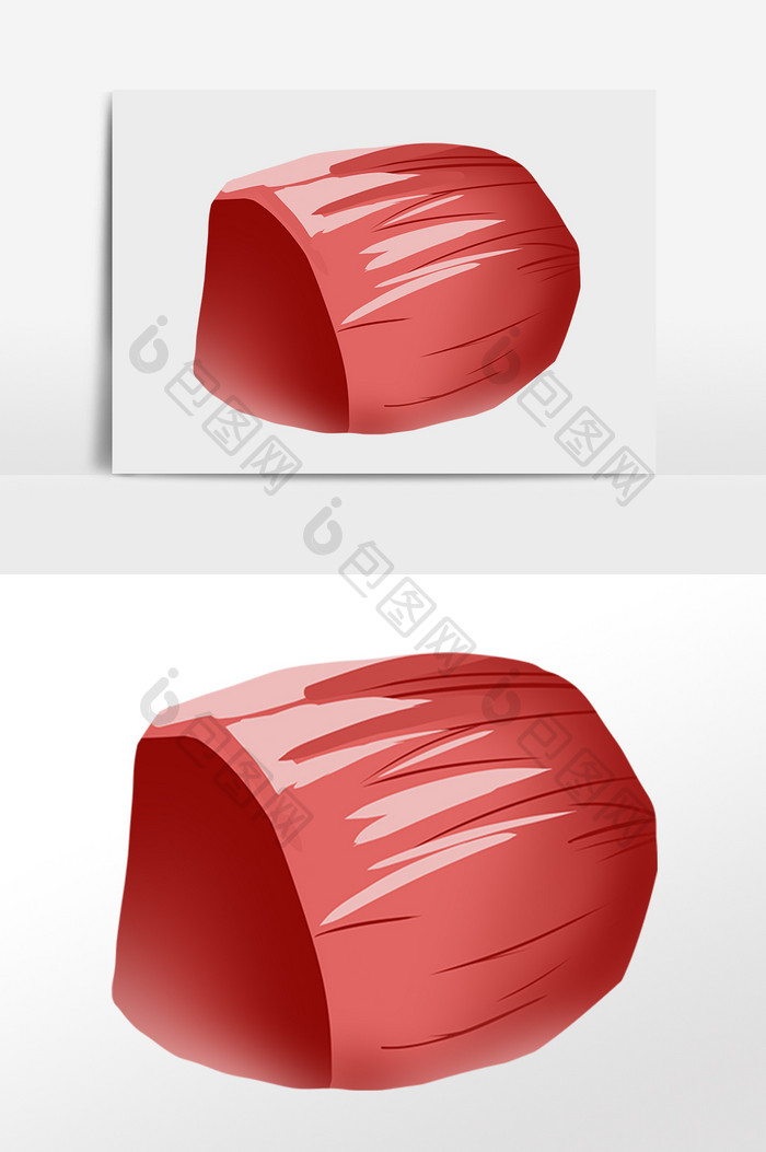 手绘美食食物肉食大块猪肉插画