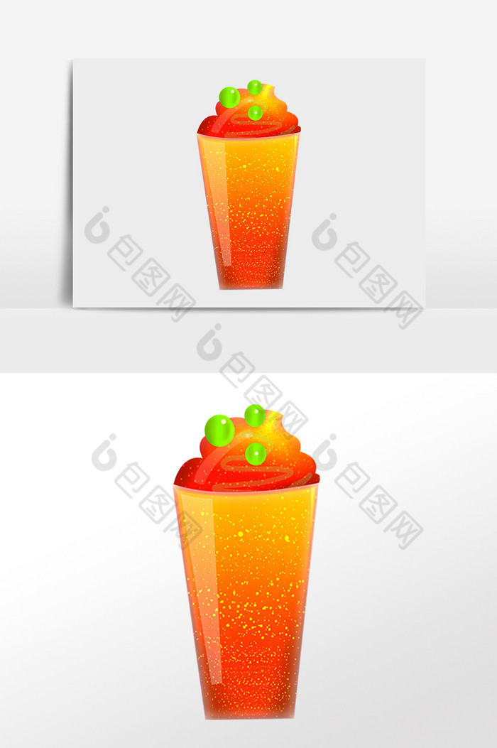 夏季甜品冷饮冰淇淋杯子插画图片图片