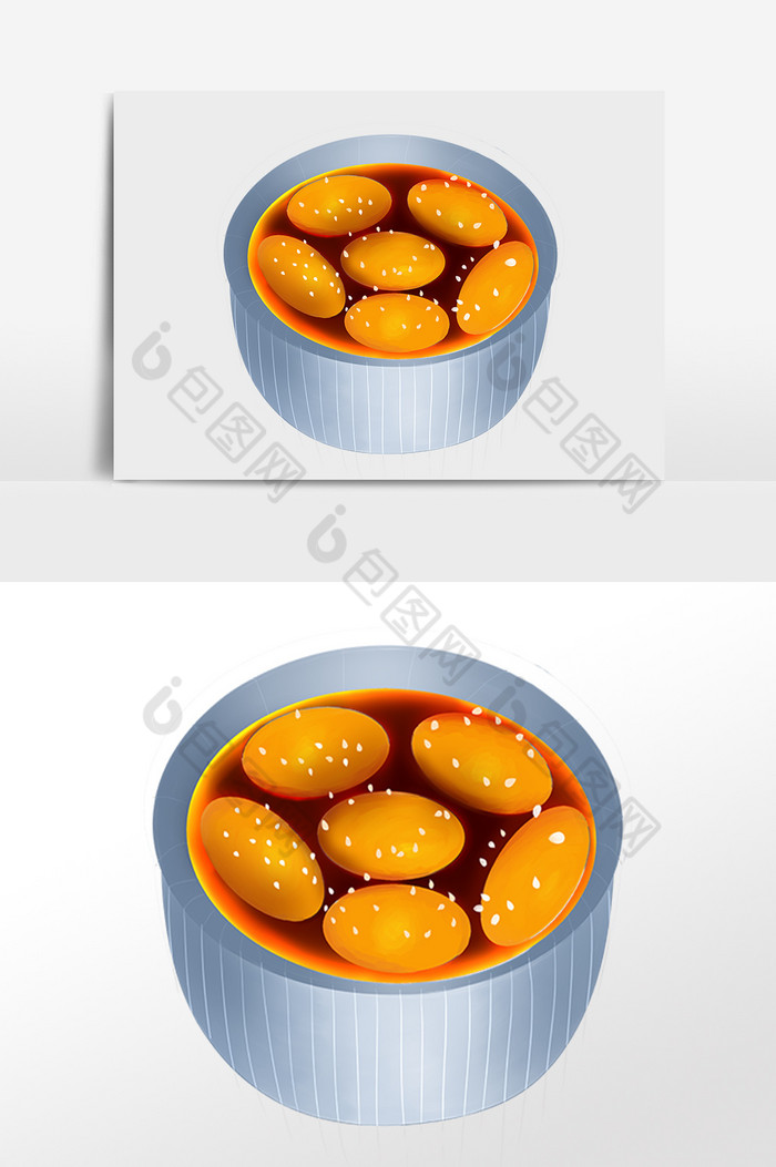 特色街边小吃油炸糕插画