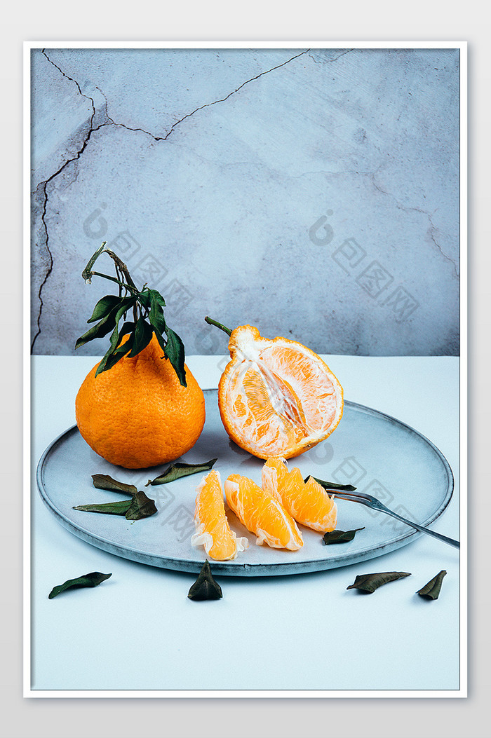 竖版黄色柑橘摄影背景图