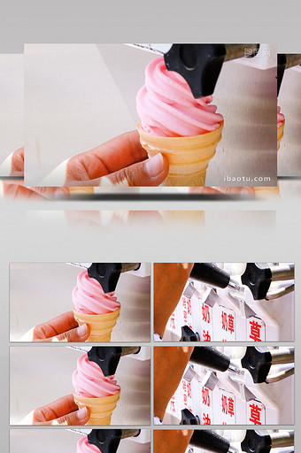 高清升格实拍90年代老式冰淇淋机冰淇淋图片
