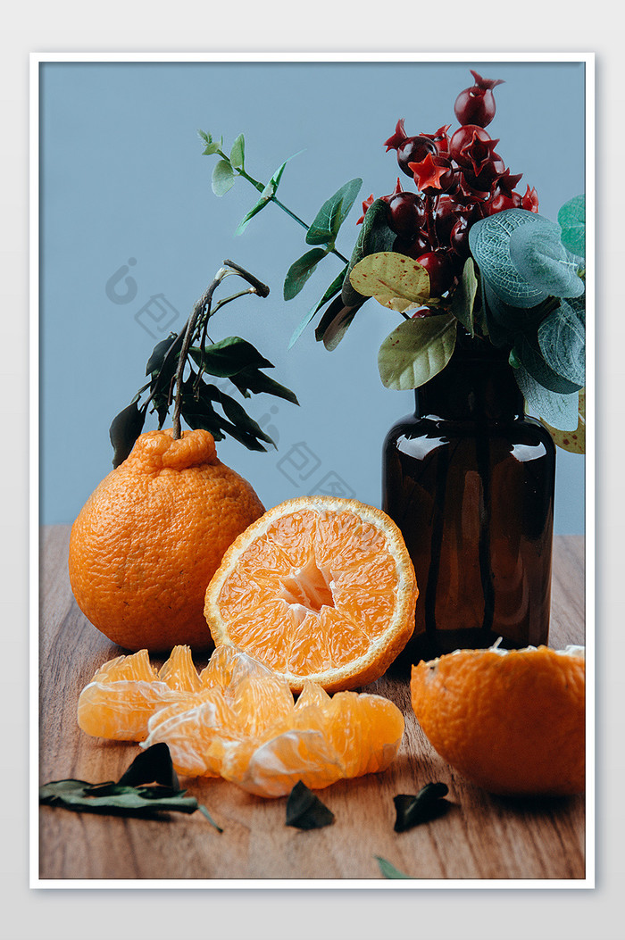 桌上的新鲜水果丑橘静物摄影图片