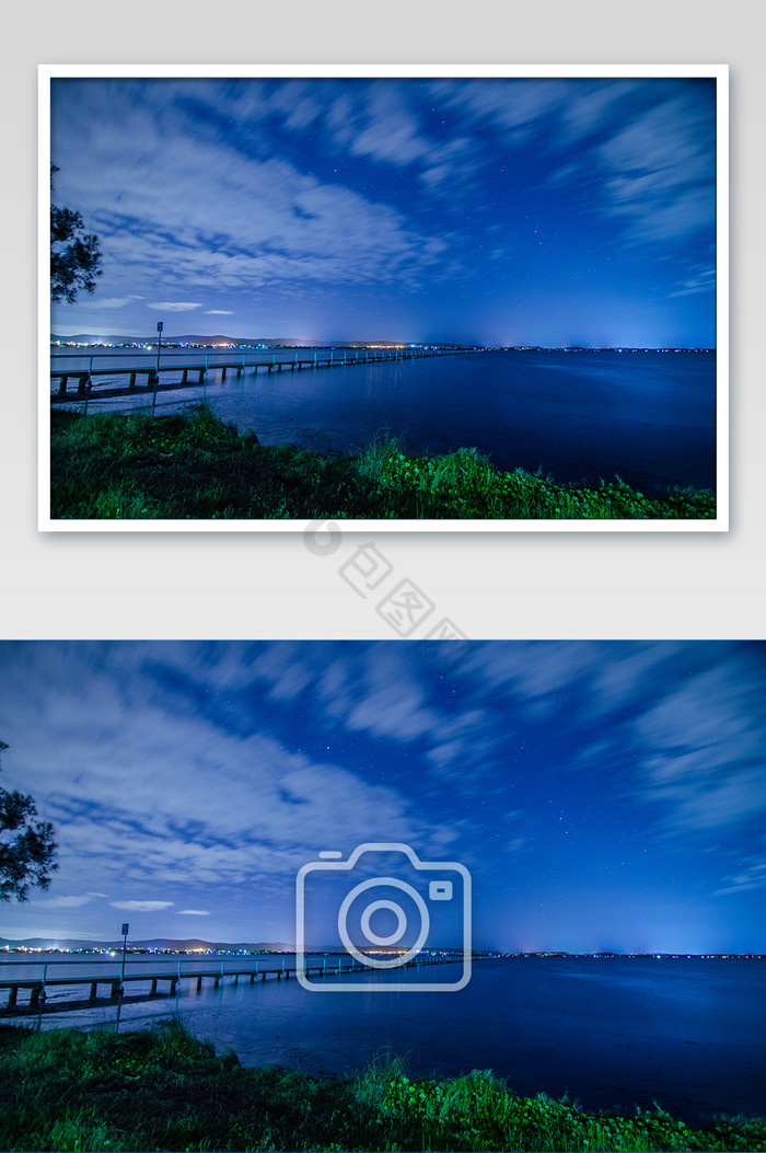 悉尼中央海岸栈道高清夜景摄影图片
